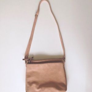 Margot Anthropologie pink suede Crossbody Bag